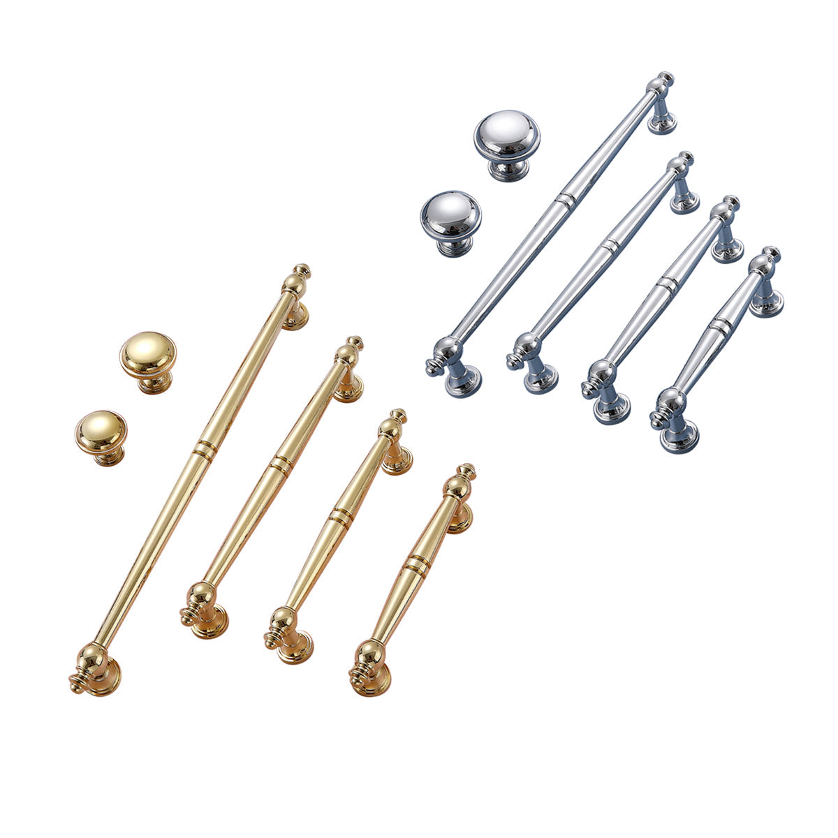 Solid Brass Cabinet Pull Handle, 96 mm Hole Spacing - Silver - view 3