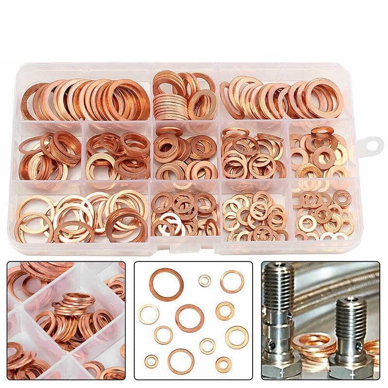 Solid Copper Sump Plug Washer Seal Kit, 280 Piece, 12 Sizes - view 5