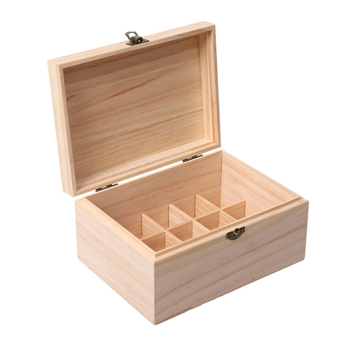 Solid Wood Essential Oil Storage Box, 15 Slots, Natural Wood - view 2
