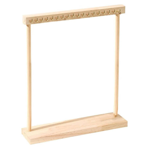 Solid Wood Necklace Display Rack - 18 Hooks