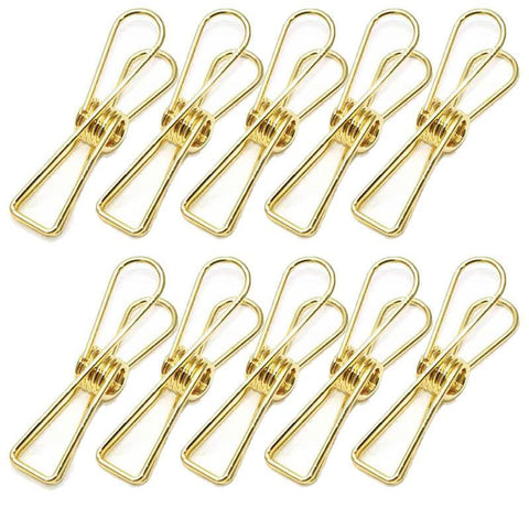 Spring Paperclips Metal Wire Pack of 10 - Large (55mm), Gold