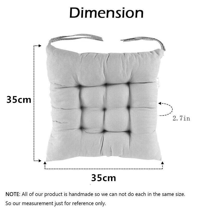 Square Chair Seat Cushion Pad, Indoor Outdoor, 35 x 35 cm - Grey - view 4