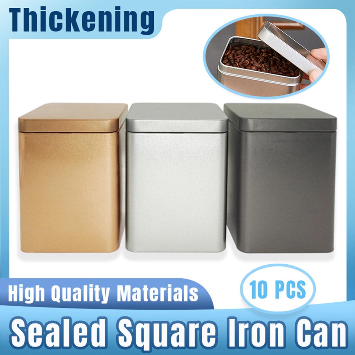 Square Frosted Iron Tea Storage Cans, Pack of 10 - Grey - view 2