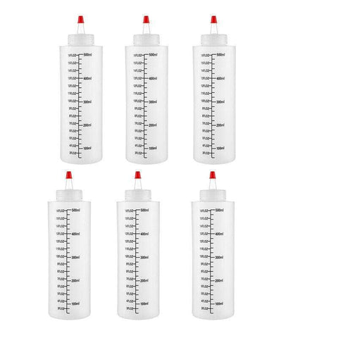 Squeeze Condiment Bottles, 500 ml - Set of 6