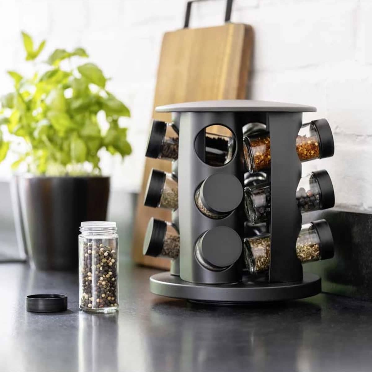 Stainless Steel 9 Jar Spice Rack Set with Seasoning Jars - view 4