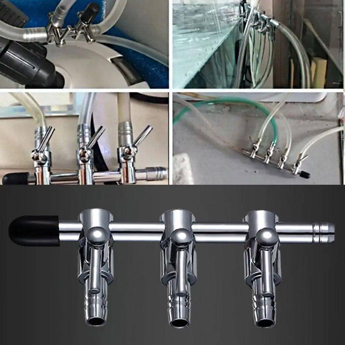 Stainless Steel Aquarium Air Pump Splitter Valve - 1 Outlet, Pack of 4 - view 5