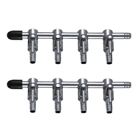 Stainless Steel Aquarium Air Pump Splitter Valve - 4 Outlets, Pack of 2