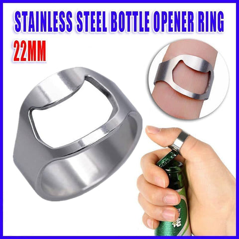 Stainless Steel Bottle Opener Ring 22mm - Beer Cap Tool