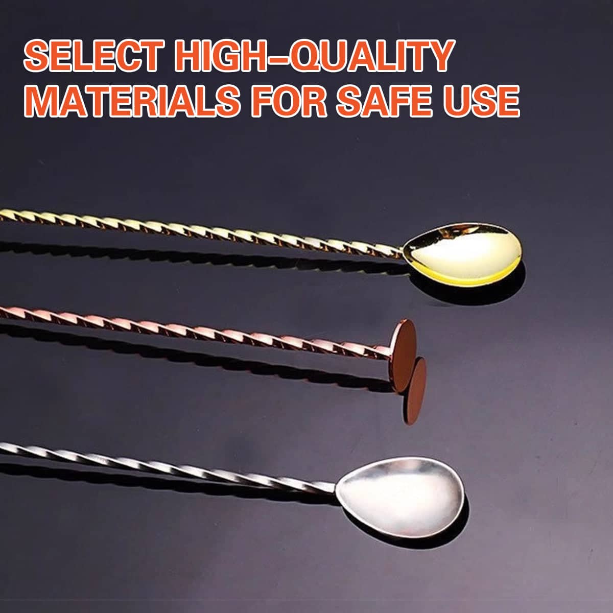 Stainless Steel Cocktail Bar Spoon with Twisted Handle and Muddler, 27 cm - Silver - view 5