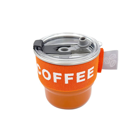 Stainless Steel Coffee Mug with Insulated Sleeve, 250 ml - Orange