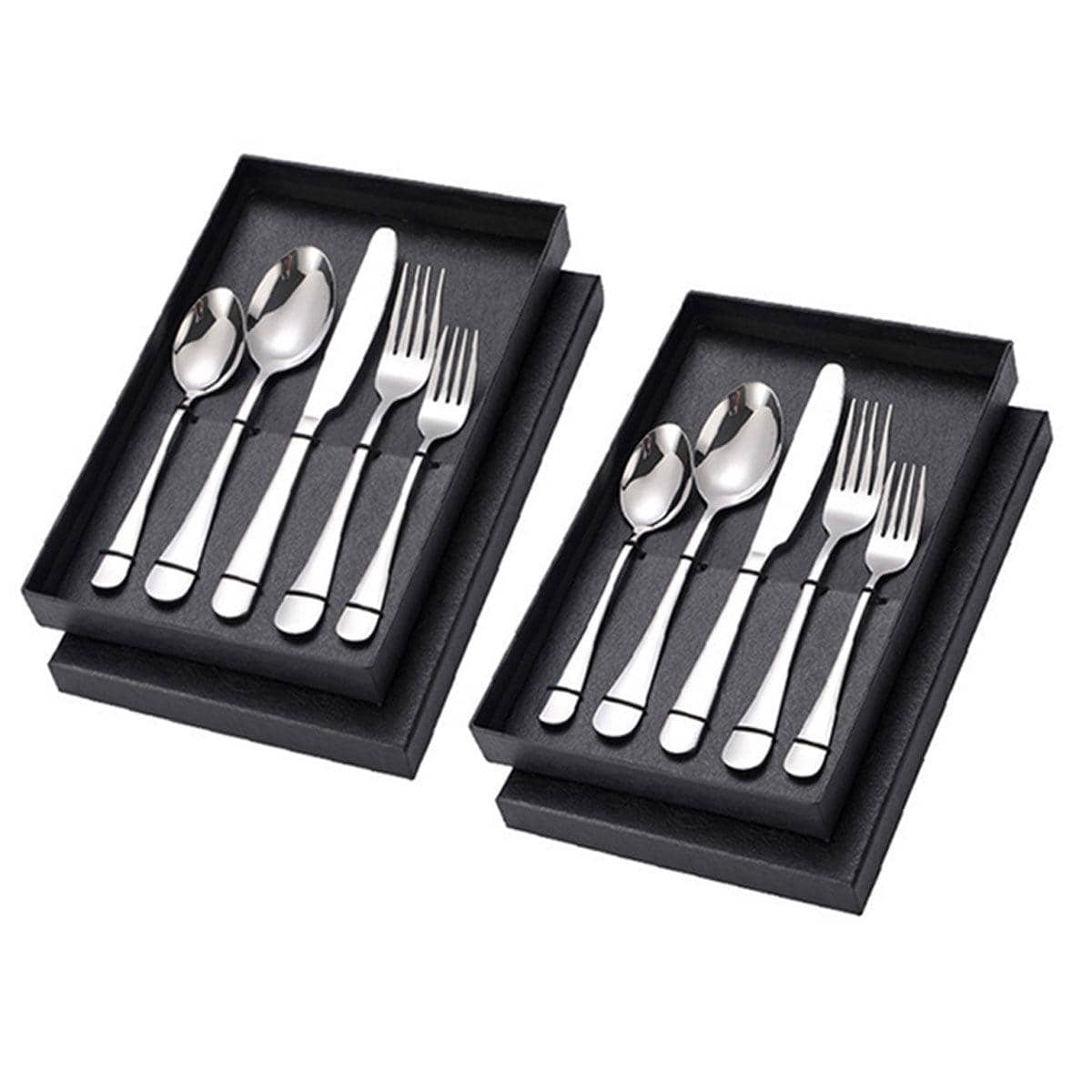 Stainless Steel Cutlery Set for Hotel and Home, Pack of 2 Sets - Silver
