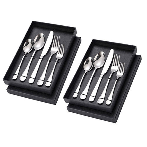 Stainless Steel Cutlery Set for Hotel and Home, Pack of 2 Sets - Silver