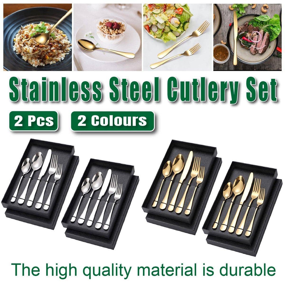Stainless Steel Cutlery Set for Hotel and Home, Pack of 2 Sets - Silver - view 2