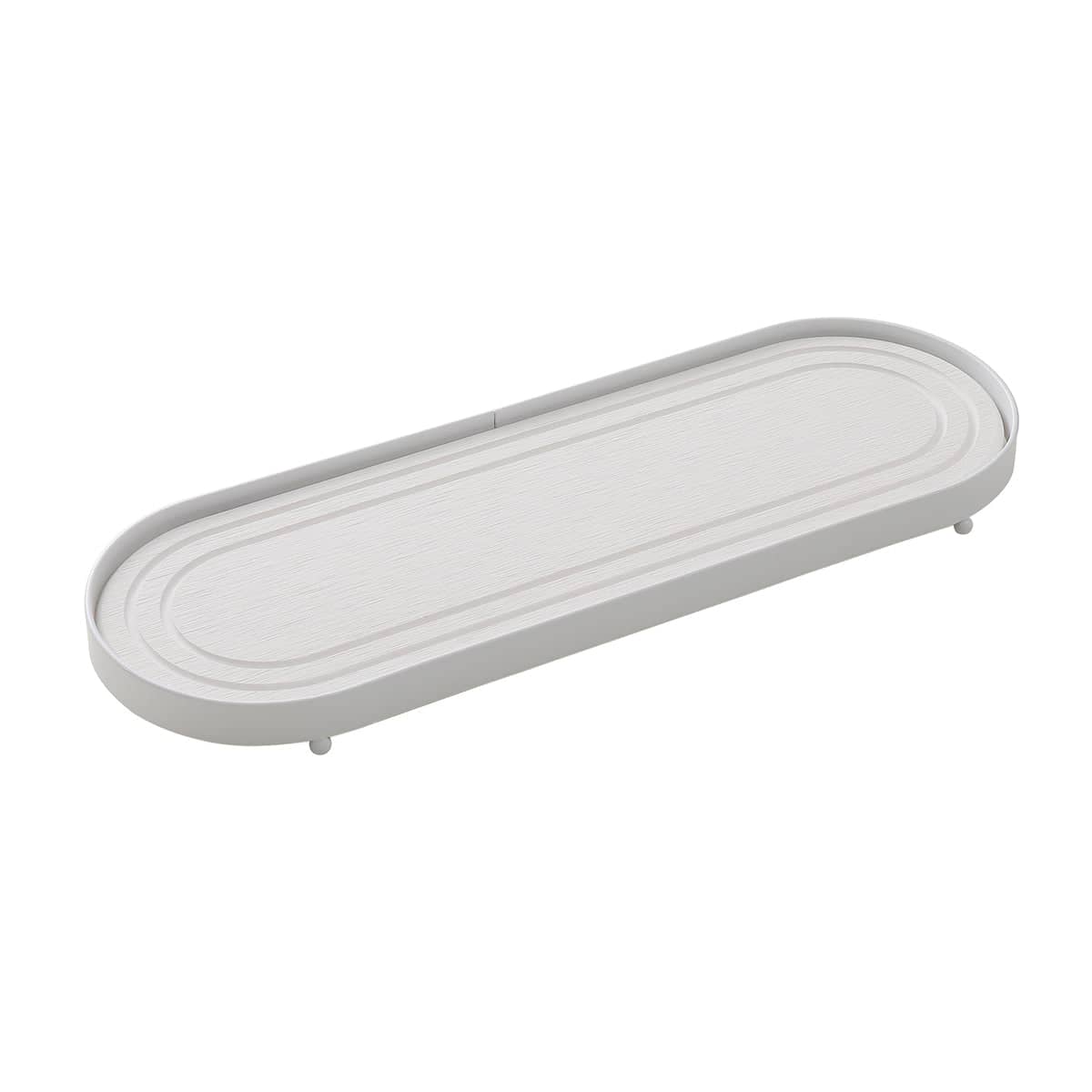 Stainless Steel Diatomite Tray Countertop Drying Mat Bathroom Kitchen Sink Organiser - White