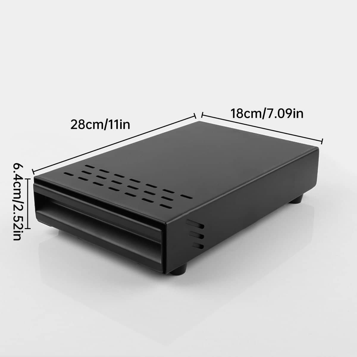 Stainless Steel Drawer Coffee Knock Box with Anti Leak Design, 28 x 18 x 6.4 cm - Black - view 4