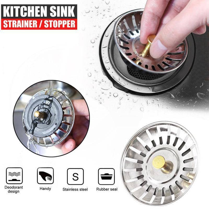 Stainless Steel Kitchen Sink Strainer Waste Plug Filter, Pack of 2 - view 3