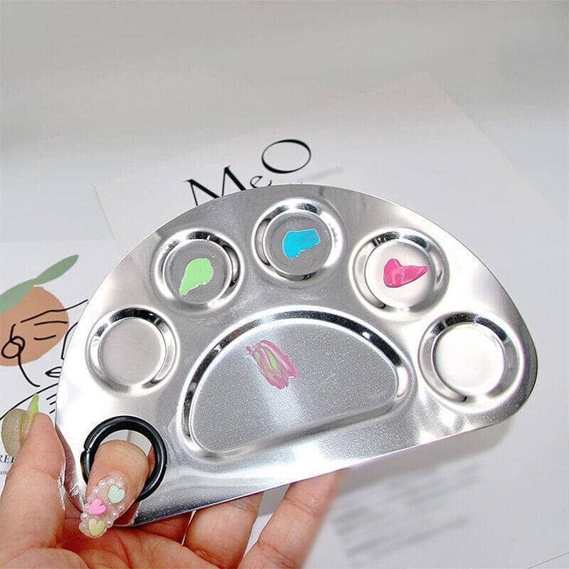 Stainless Steel Makeup Mixing Palette and Spatula Tool - Semicircle - view 5