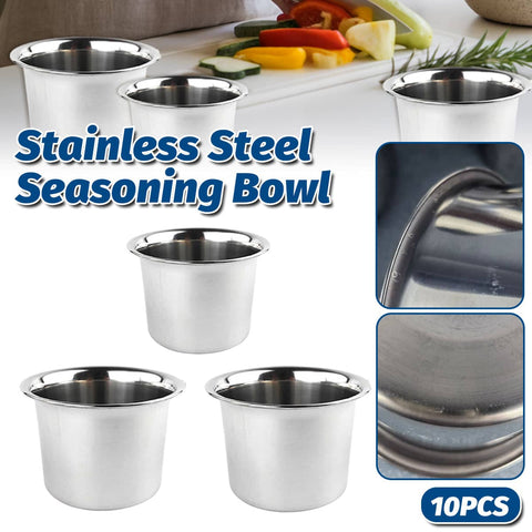 Stainless Steel Mixing and Seasoning Bowls Set of 10, Three Sizes