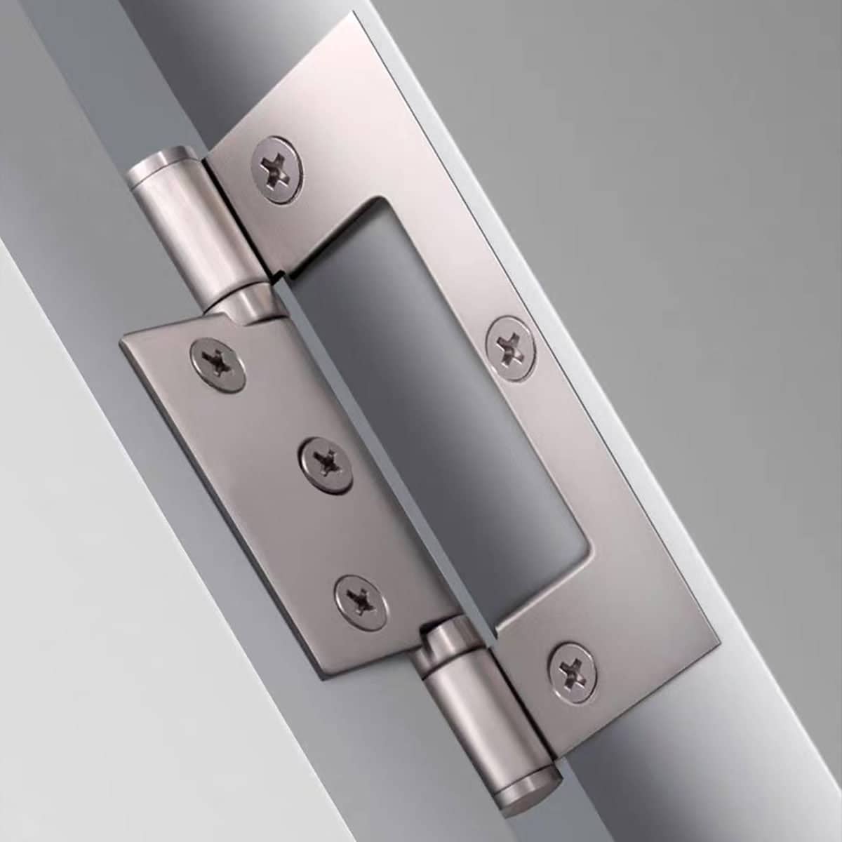 Stainless Steel Square Folding Door Hinges, Interlocking Design, Pack of 2 - Silver - view 4