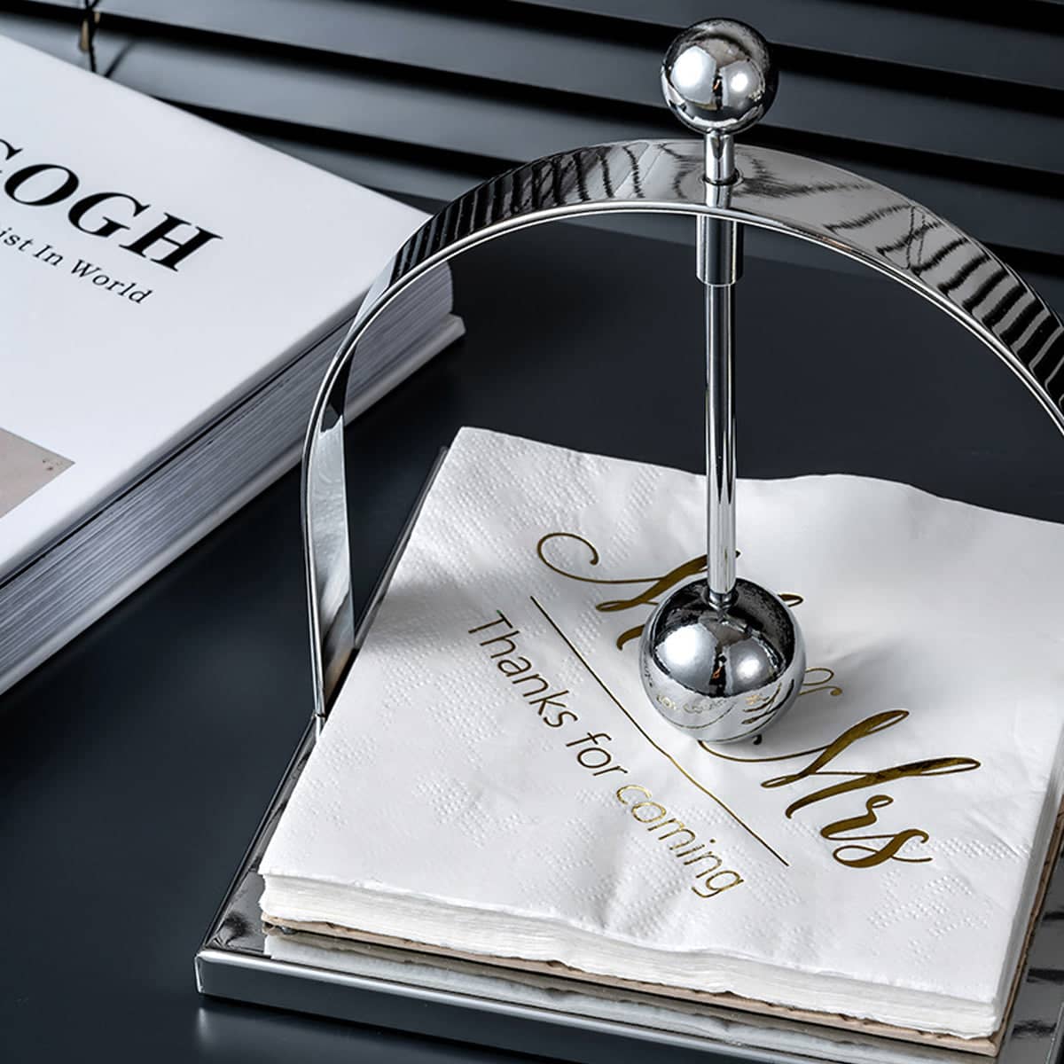 Stainless Steel Square Tabletop Napkin Holder for Kitchen and Restaurant Use - view 4