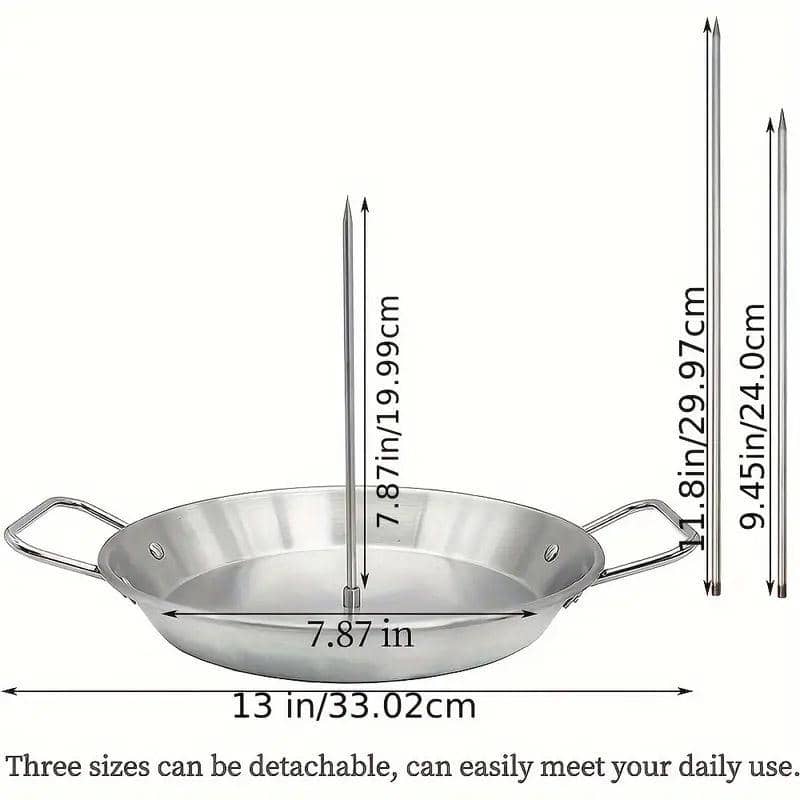 Stainless Steel Vertical Skewer Grill Pan BBQ Kebab Rack Cooking Tool - view 3