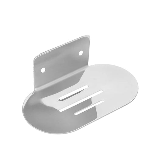 Stainless Steel Wall Mounted Soap Dish with Drainage Slots - Punch Type, Drill-In Mounting