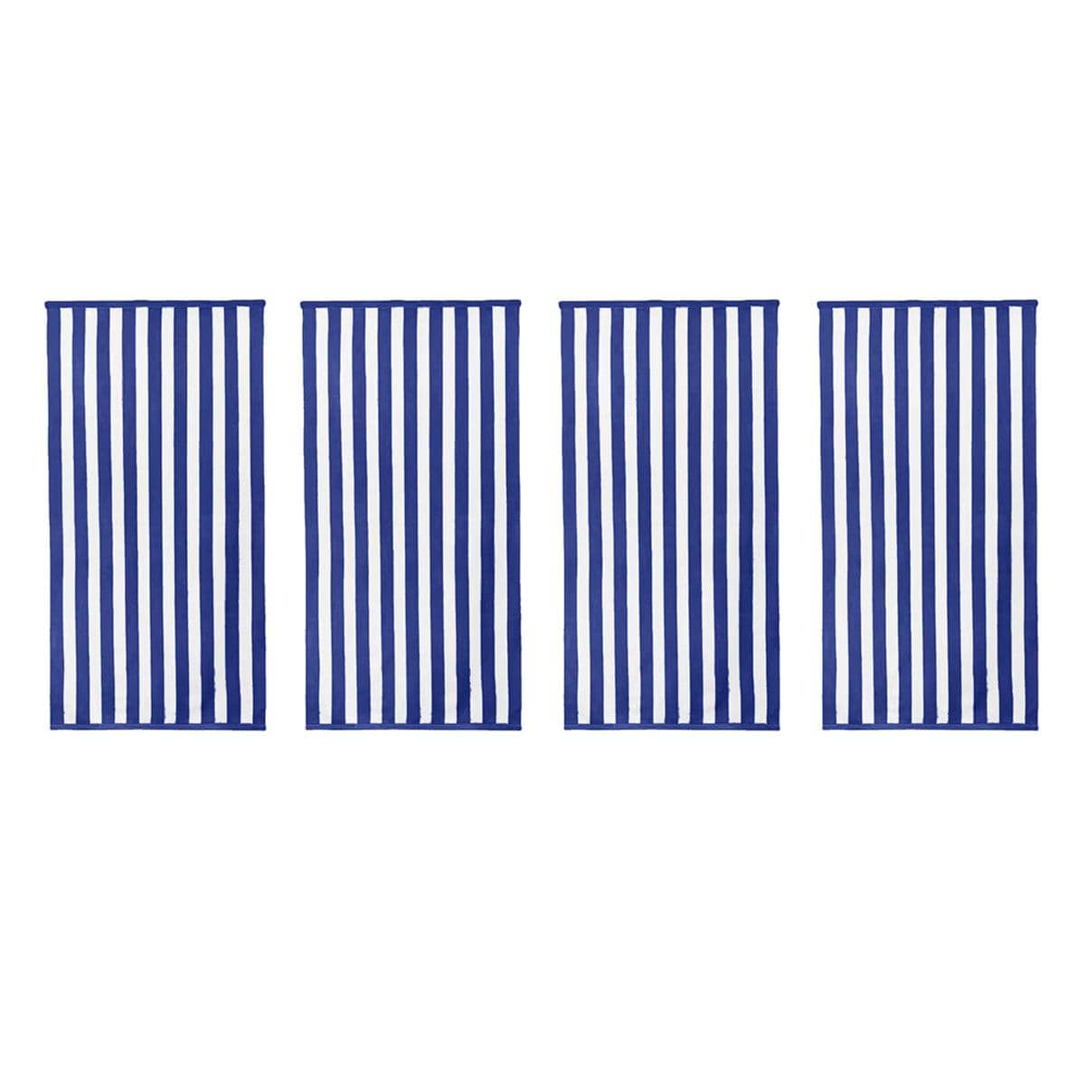 Striped Bath Towels, 75 x 150 cm, Pack of 4 - Blue
