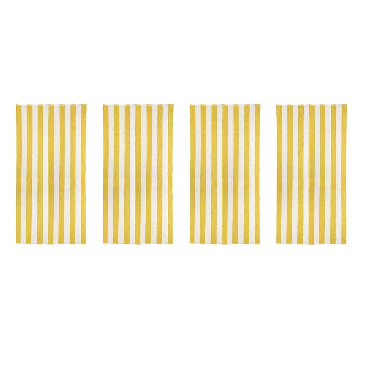 Striped Bath Towels, 75 x 150 cm, Pack of 4 - Yellow