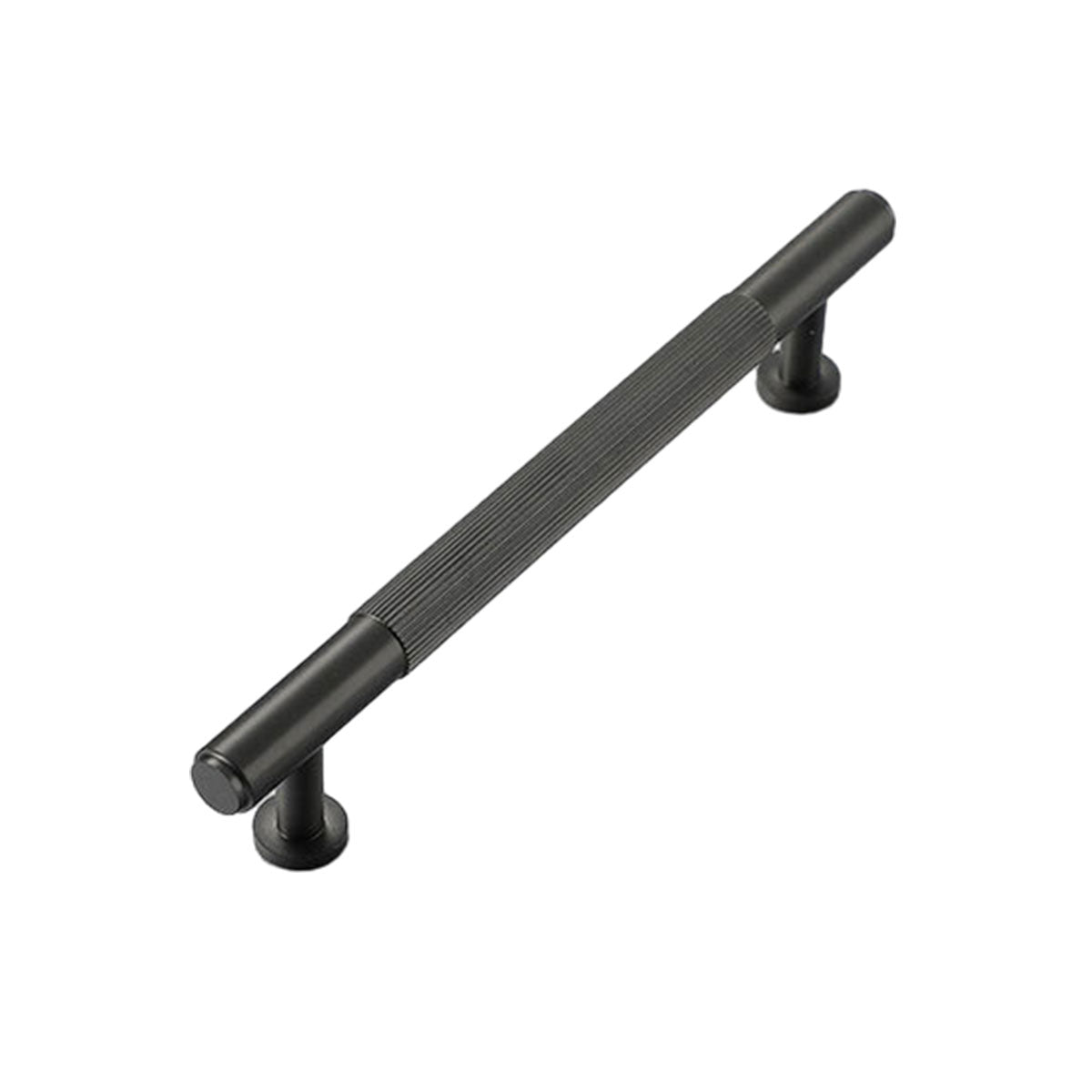 Striped Cabinet Pull Handle, 128 mm Hole Spacing - Black