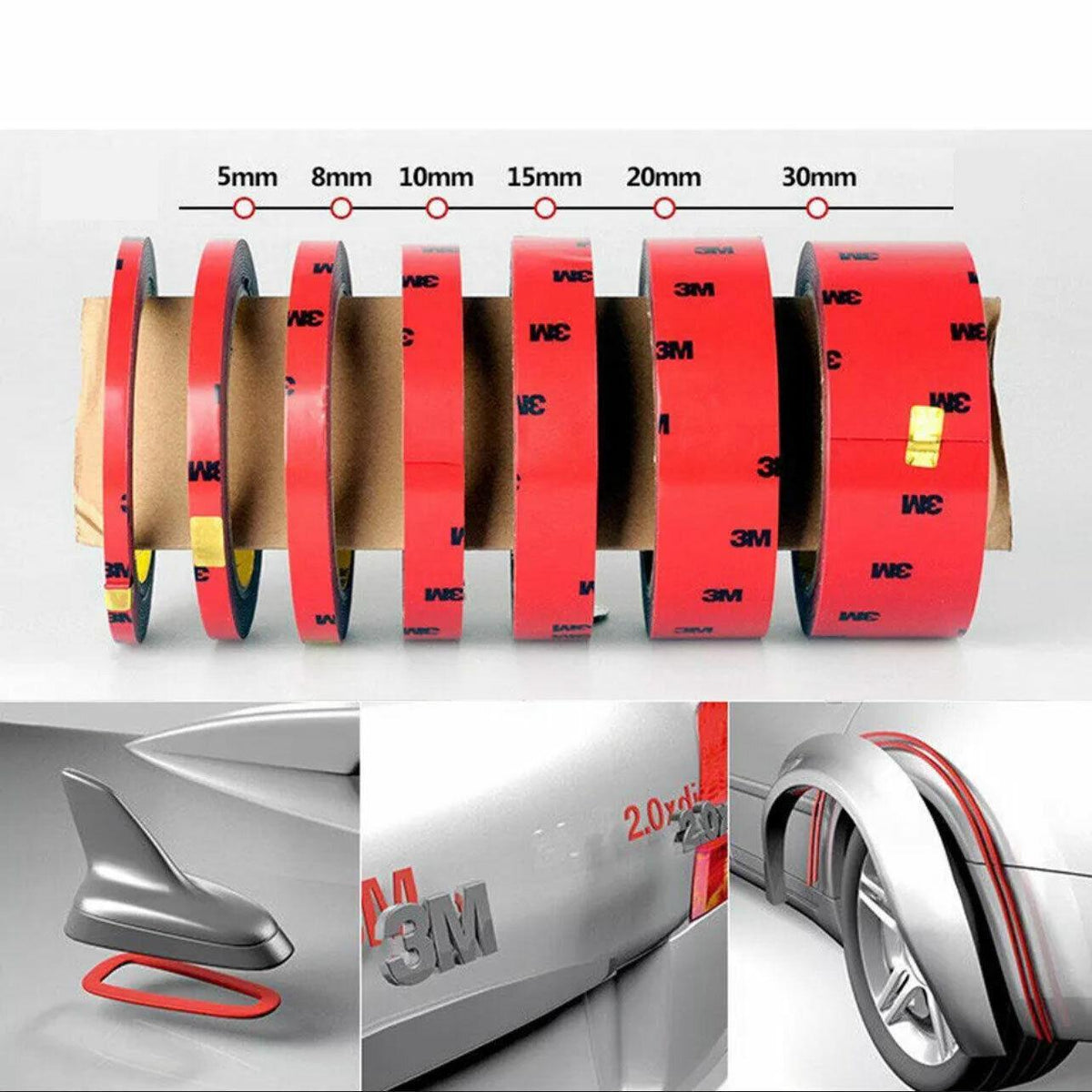Strong Double Sided Foam Tape Roll for Car Trim - 8mm - view 10