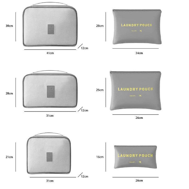 Suitcase Storage Bags Luggage Organiser, Pack of 6 - Orange - view 4