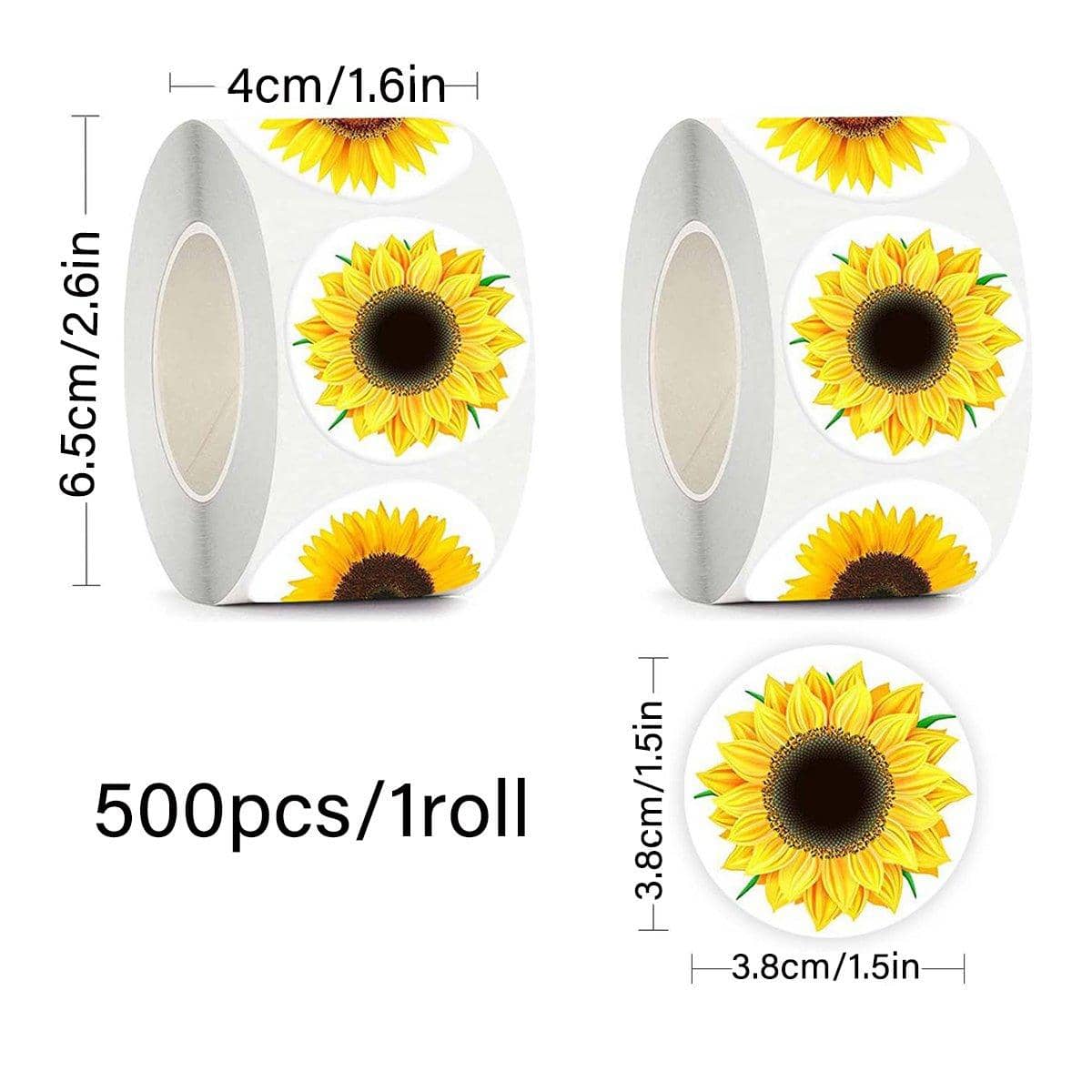 Sunflower Decorative Stickers - 2 Rolls, 1000 Pieces - view 3