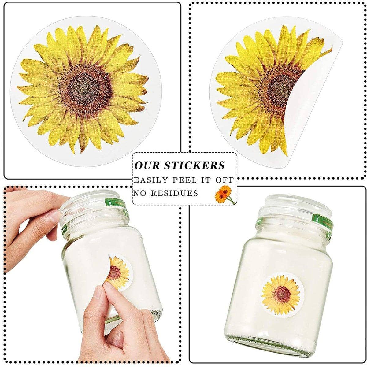 Sunflower Decorative Stickers - 2 Rolls, 1000 Pieces - view 4