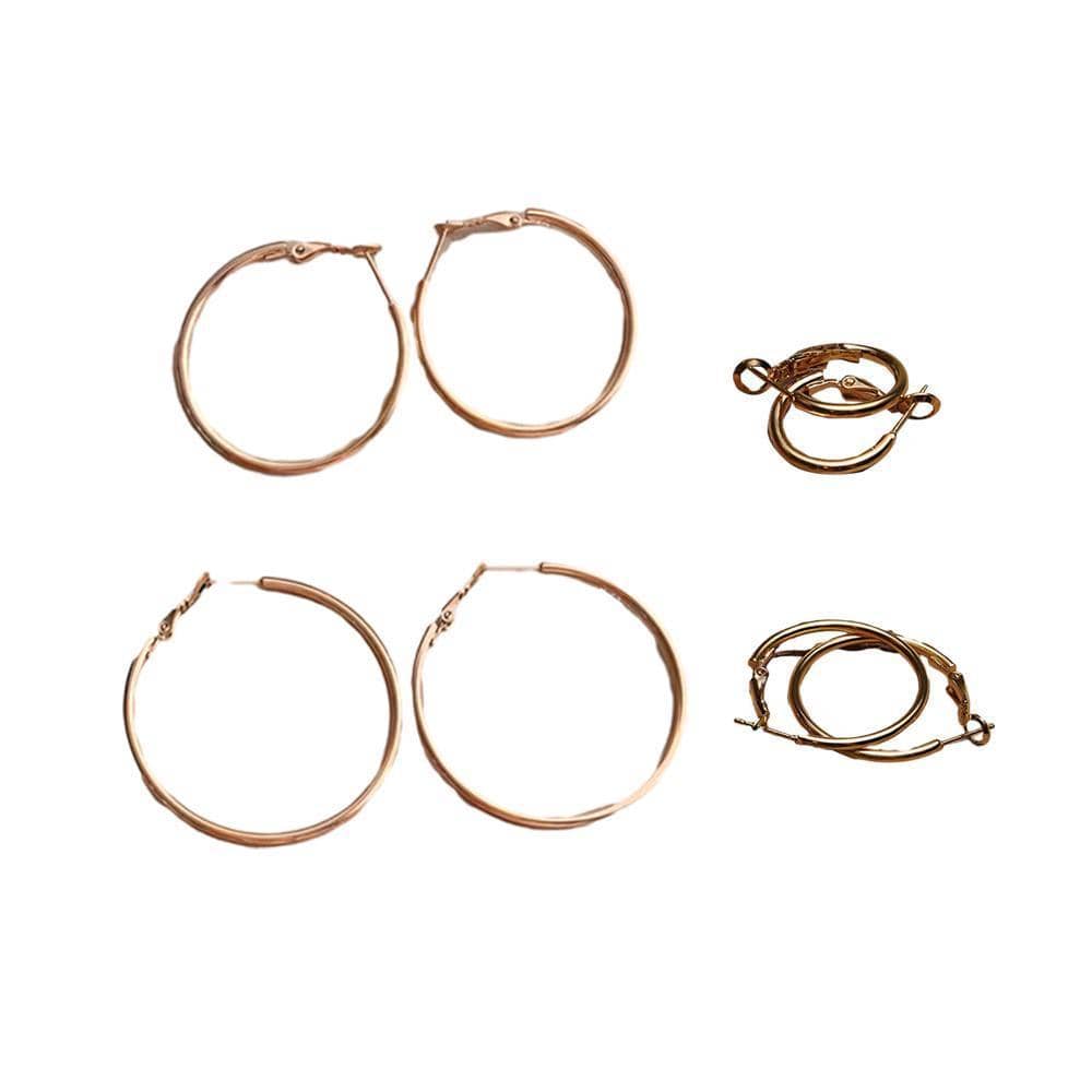 Surgical Steel Hinged Hoop Earrings, Rose Gold Pair - 5 cm - view 3