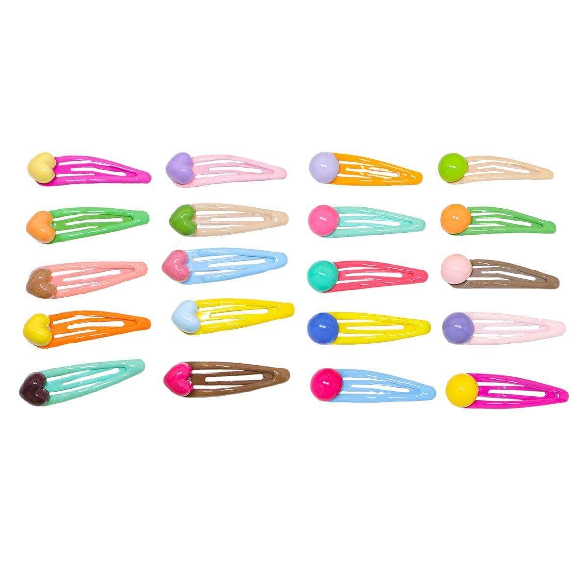 Sweet Multicoloured Hair Clips for Girls - Heart Design - view 3