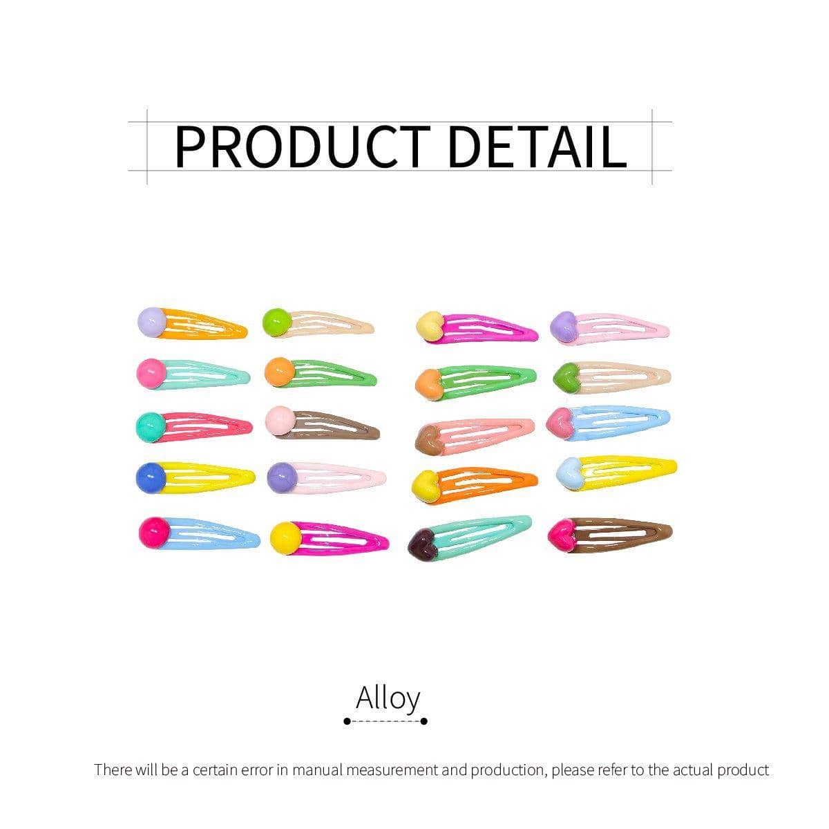 Sweet Multicoloured Hair Clips for Girls - Heart Design - view 4