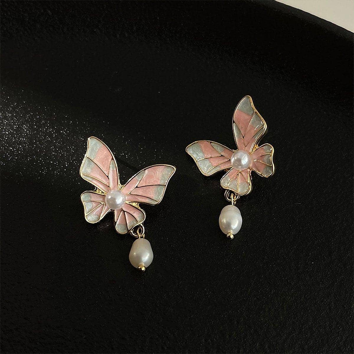 Sweet Pink Butterfly Earrings Fashion Jewellery for Women and Girls - view 4