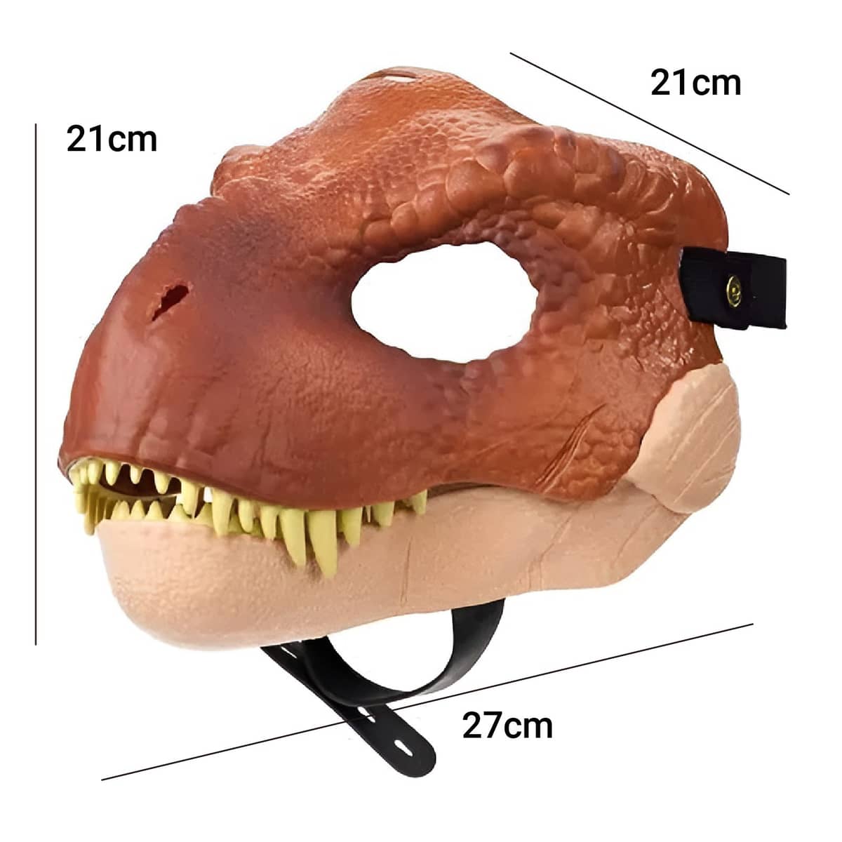 T Rex Dinosaur Costume Mask with Movable Jaw for Party and Cosplay - Green - view 4