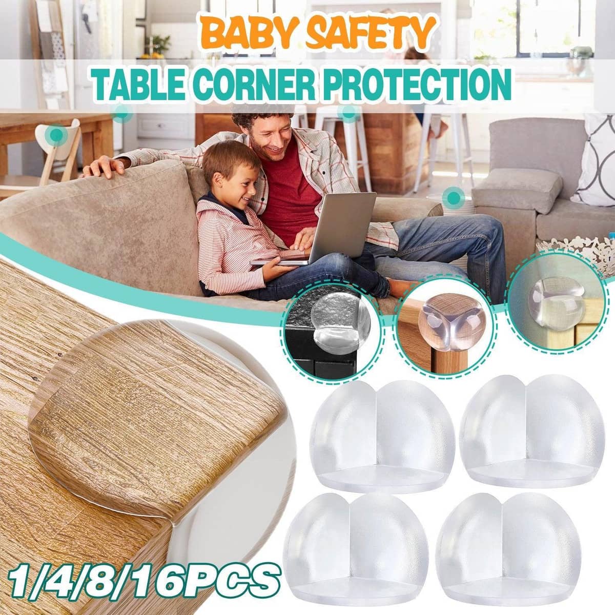 Table Corner Guards Anti-Collision Protectors for Furniture - Pack of 4 - view 2