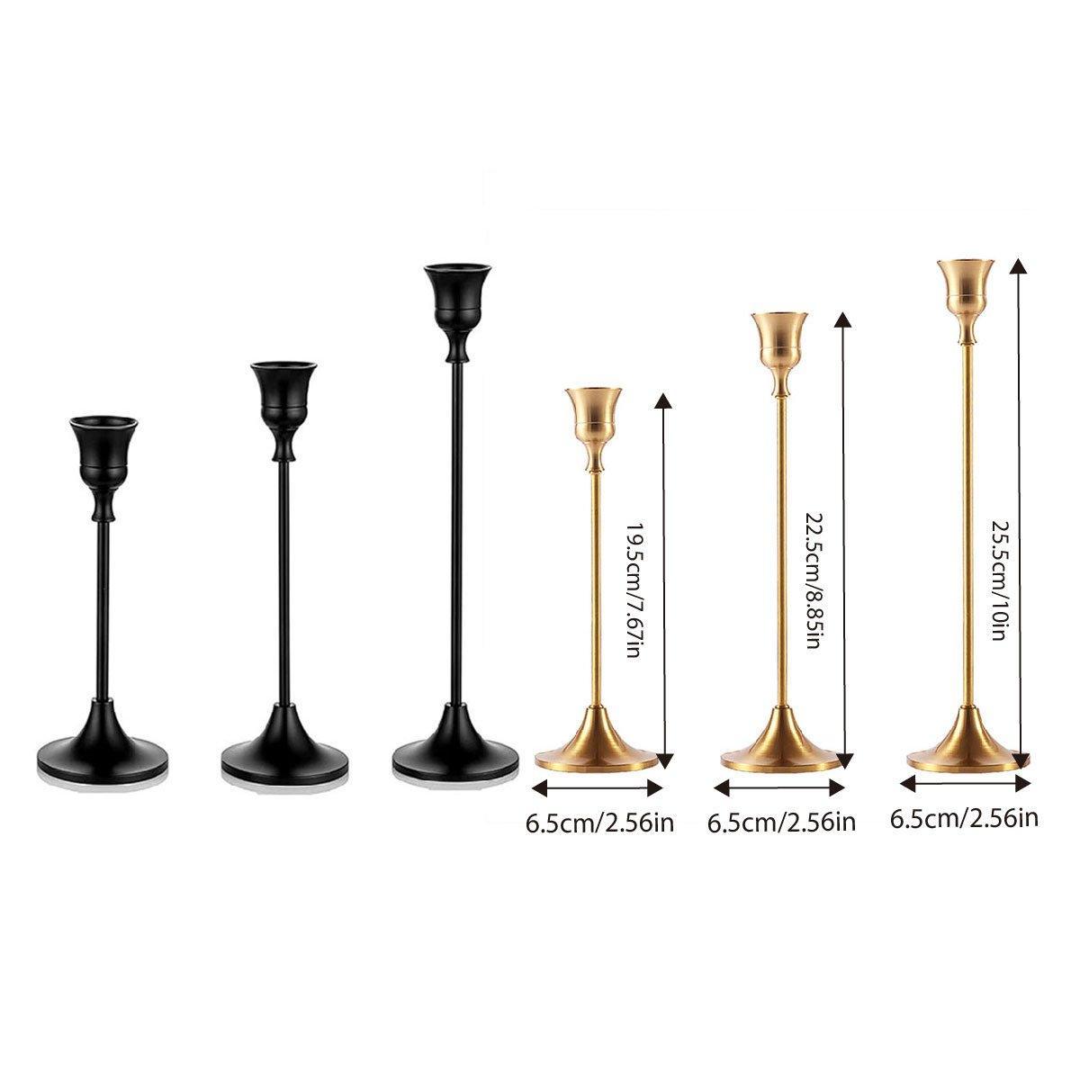 Taper Candle Holders, Set of 3 - Gold - view 4