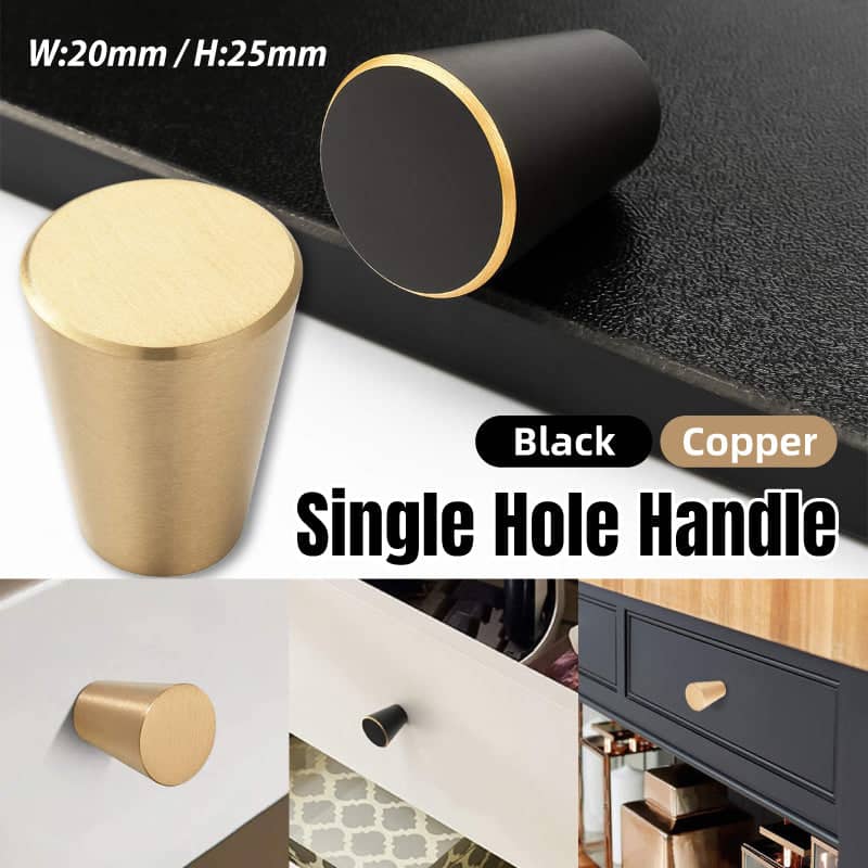 Tapered Cabinet Knob, Single Hole Drawer Pull - Brushed Gold - view 2