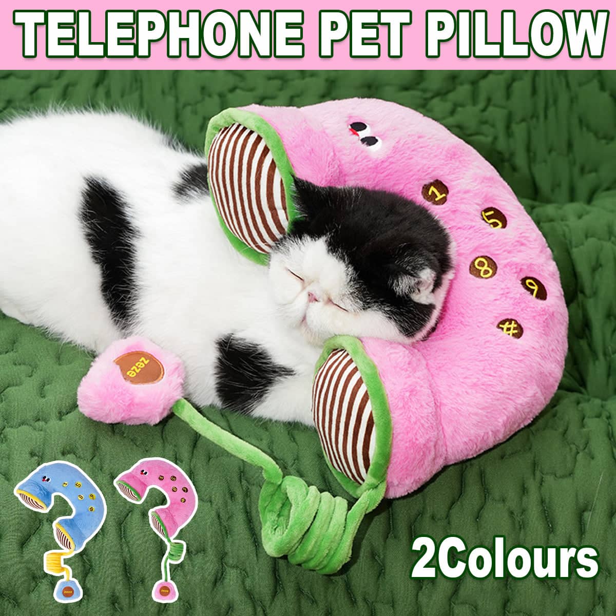 Telephone Shape Pet Pillow Cushion for Dogs and Cats - Pink - view 2