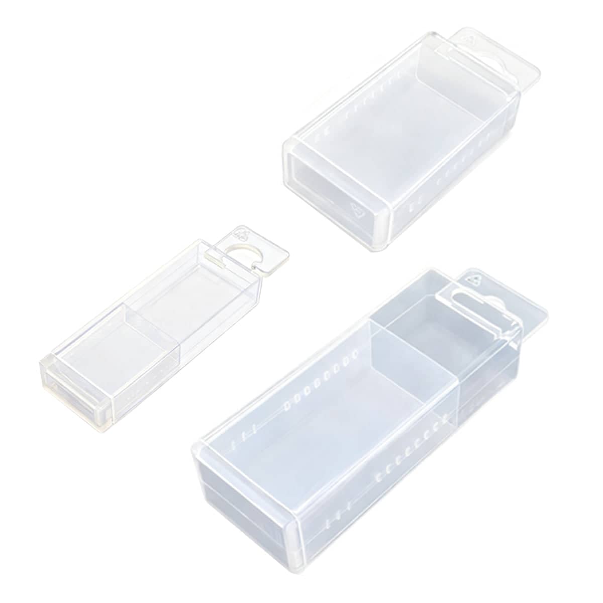 Telescopic Clear Mini Storage Boxes, Pack of 20 - Size 1 (2.6 x 1.35 x 7.4 cm) - view 3