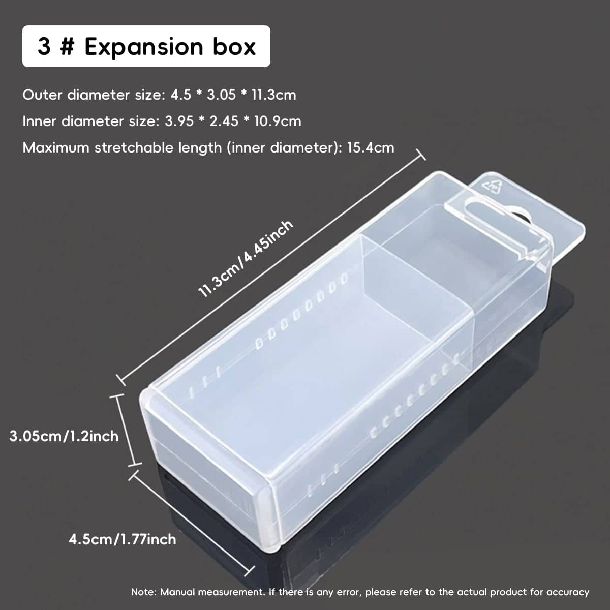 Telescopic Clear Mini Storage Boxes, Pack of 20 - Size 1 (2.6 x 1.35 x 7.4 cm) - view 4