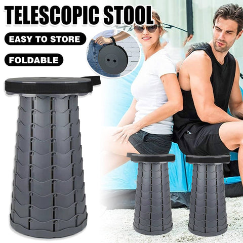Telescopic Portable Folding Stool for Camping, Hiking and Picnics