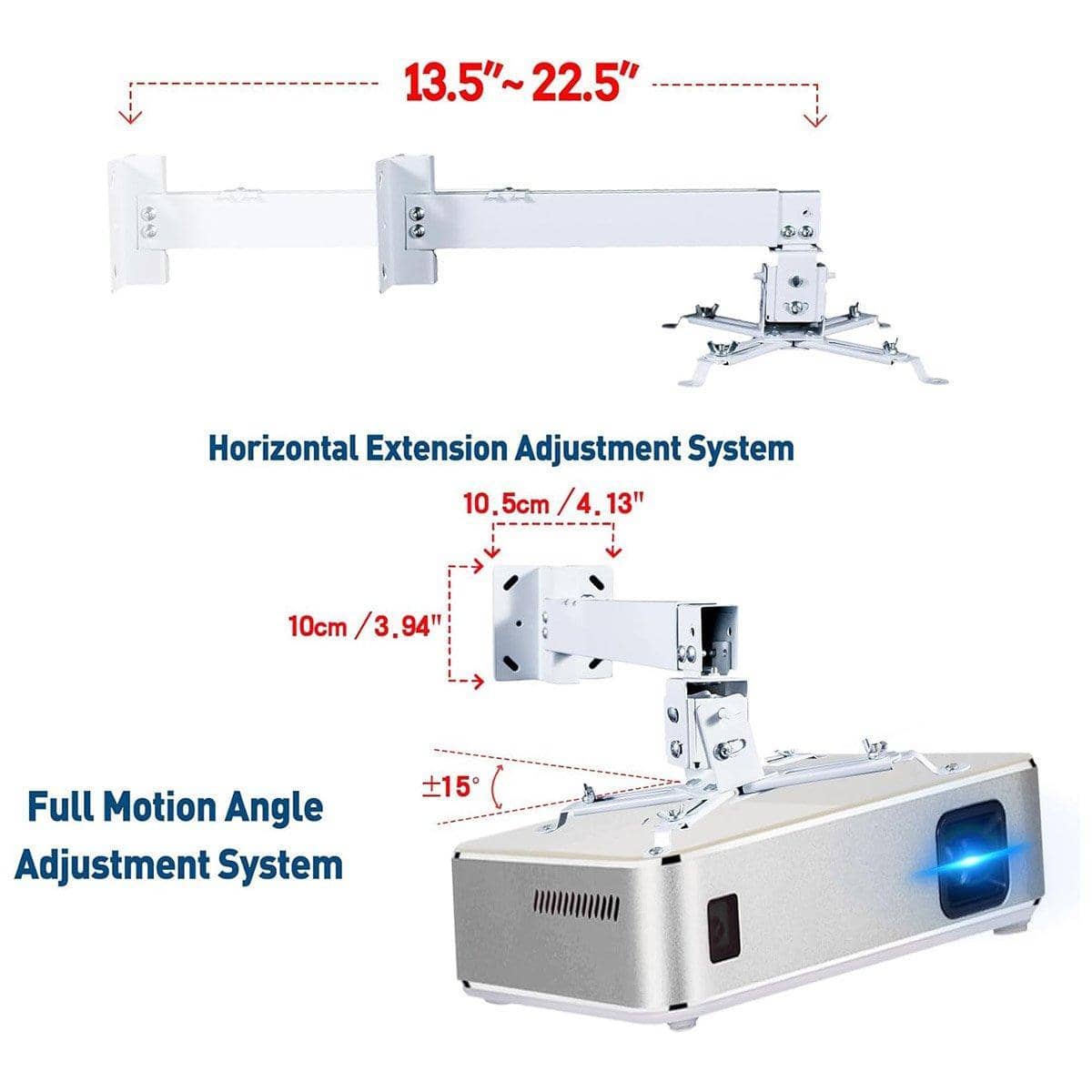 Telescopic Projector Ceiling Mount Bracket, 43 to 65 cm Adjustable - view 3