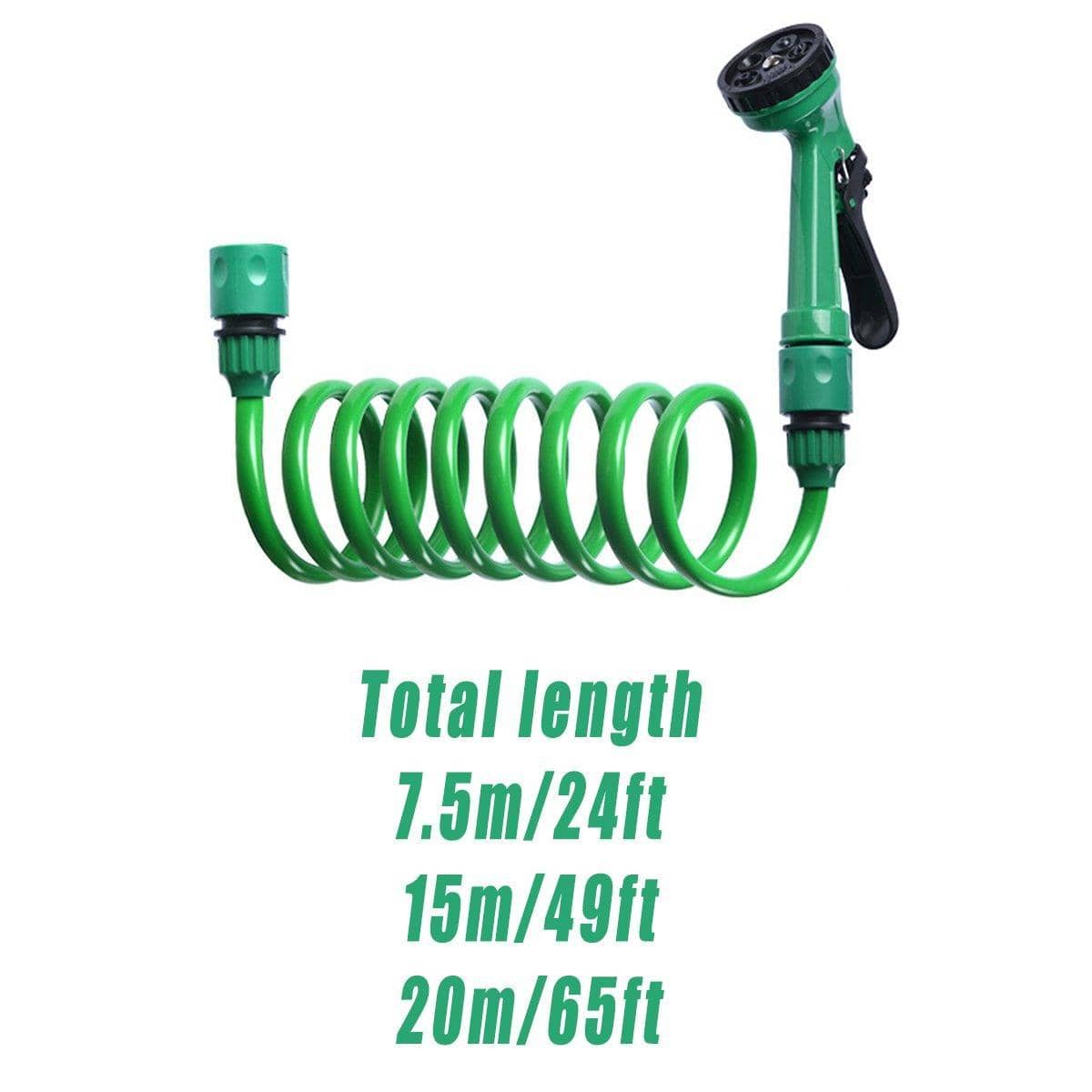 Telescopic Spring Garden Hose with 5 Mode Spray Nozzle - 20 m Long - view 4