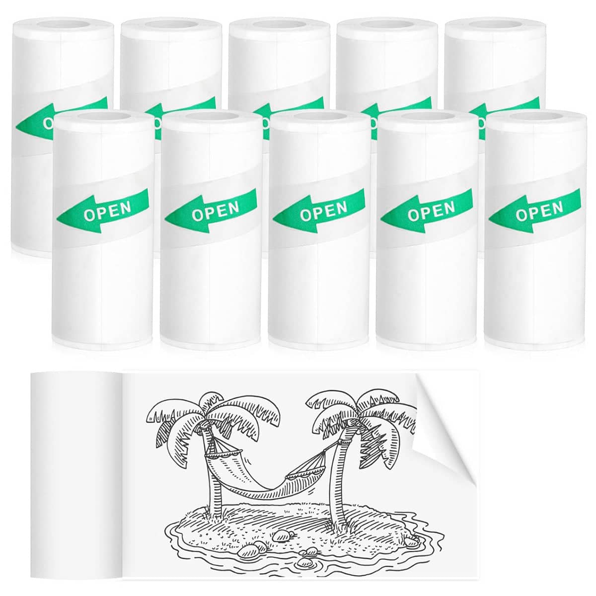 Thermal Sticker Paper Rolls 57 x 25 mm for Portable Printers - Number 3