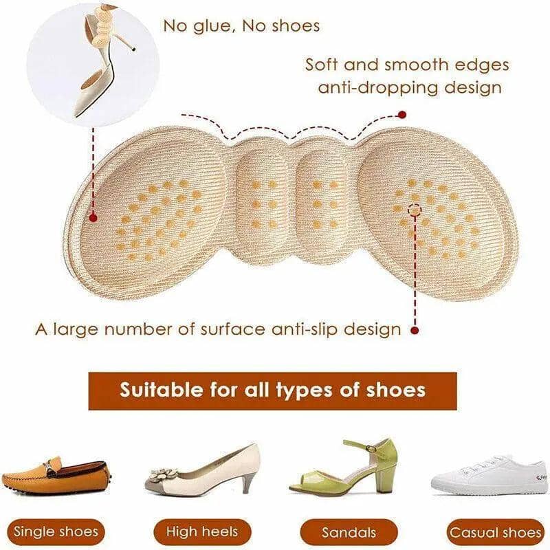 Thick Heel Cushion Insert Pads for Shoes, 1 Pair - Apricot Beige - view 5