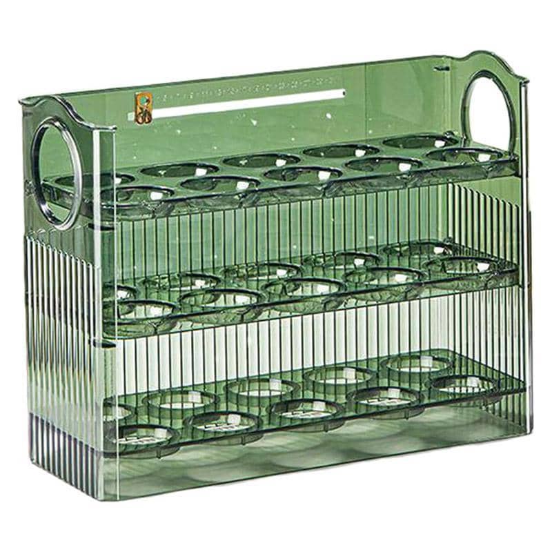 Three-Layer Egg Storage Box - Green, 30 Egg Capacity